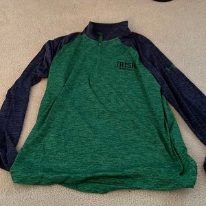 Notre Dame green and blue Under Armour quarter zip